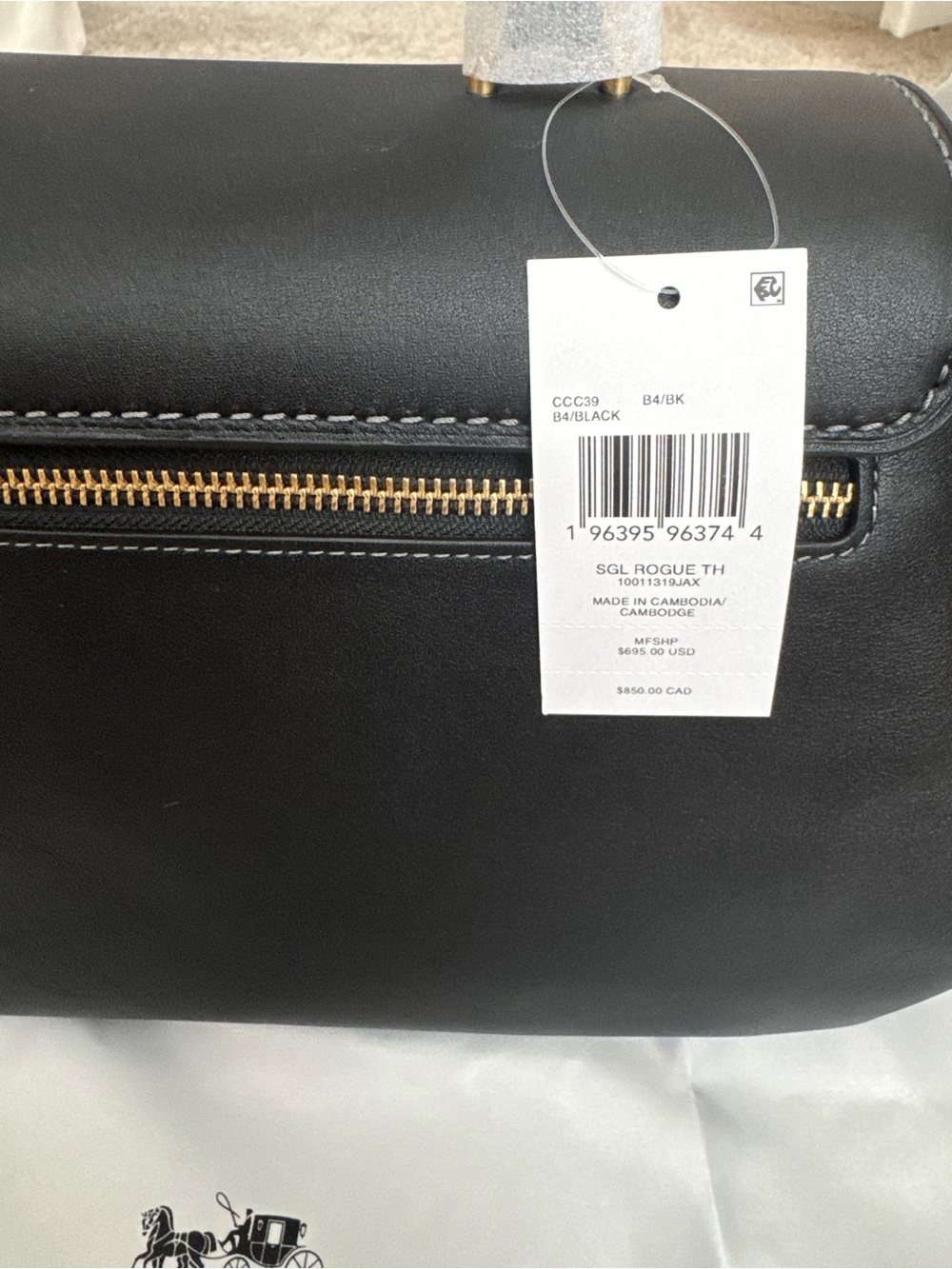 NWT Coach Slouchy Rogue Black - Picture 3 of 8